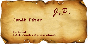 Janák Péter névjegykártya